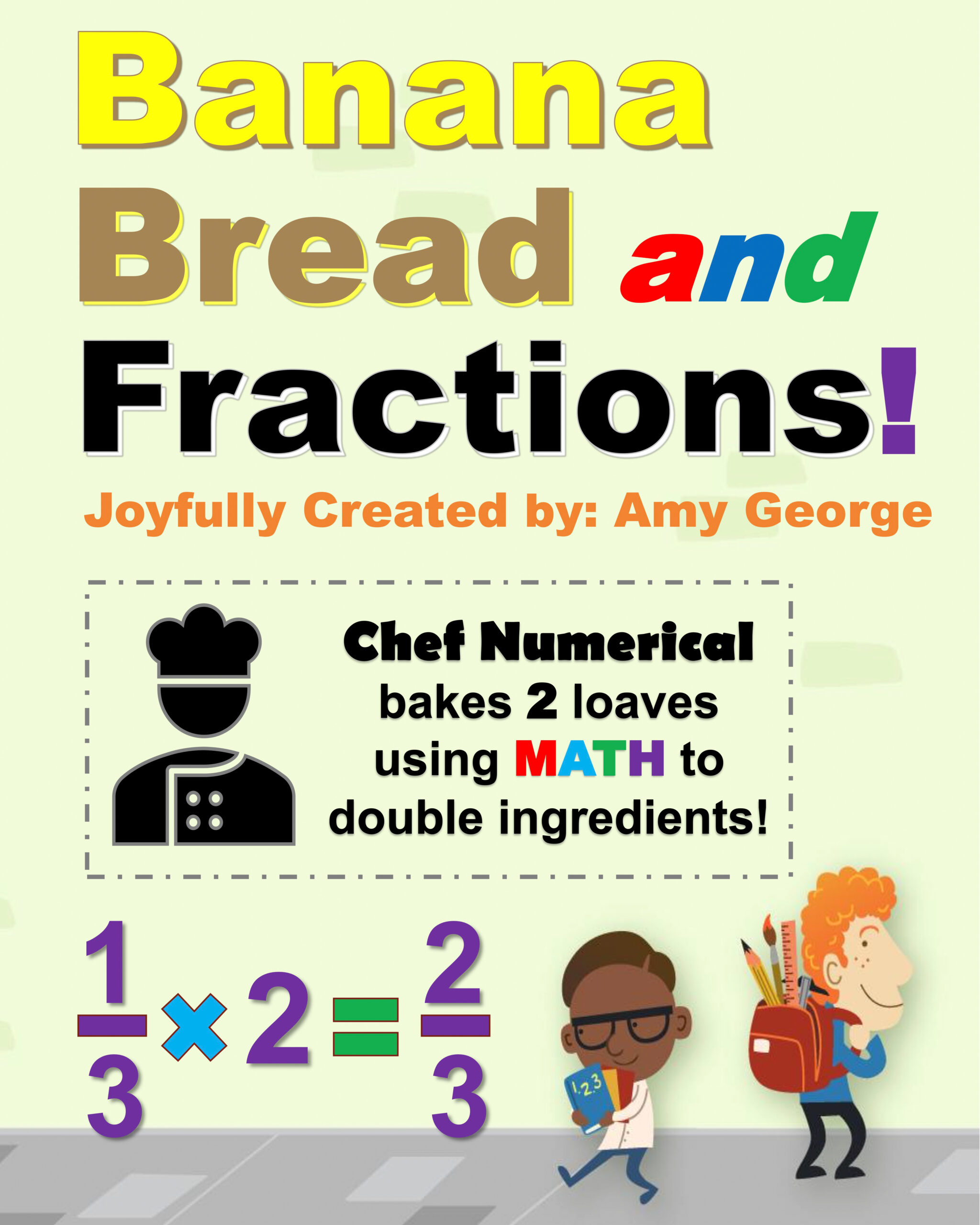 Banana bread and fractions children's activity book